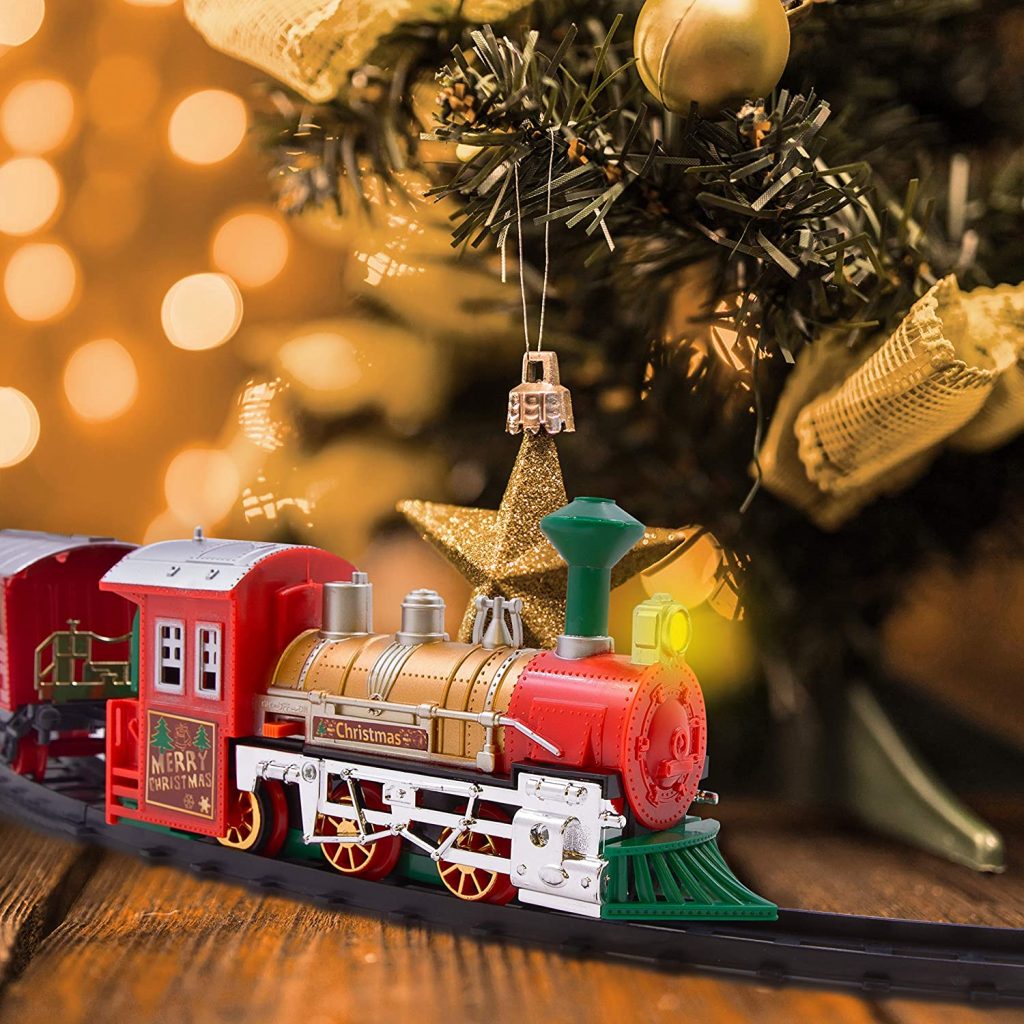 tren para el árbol de navidad